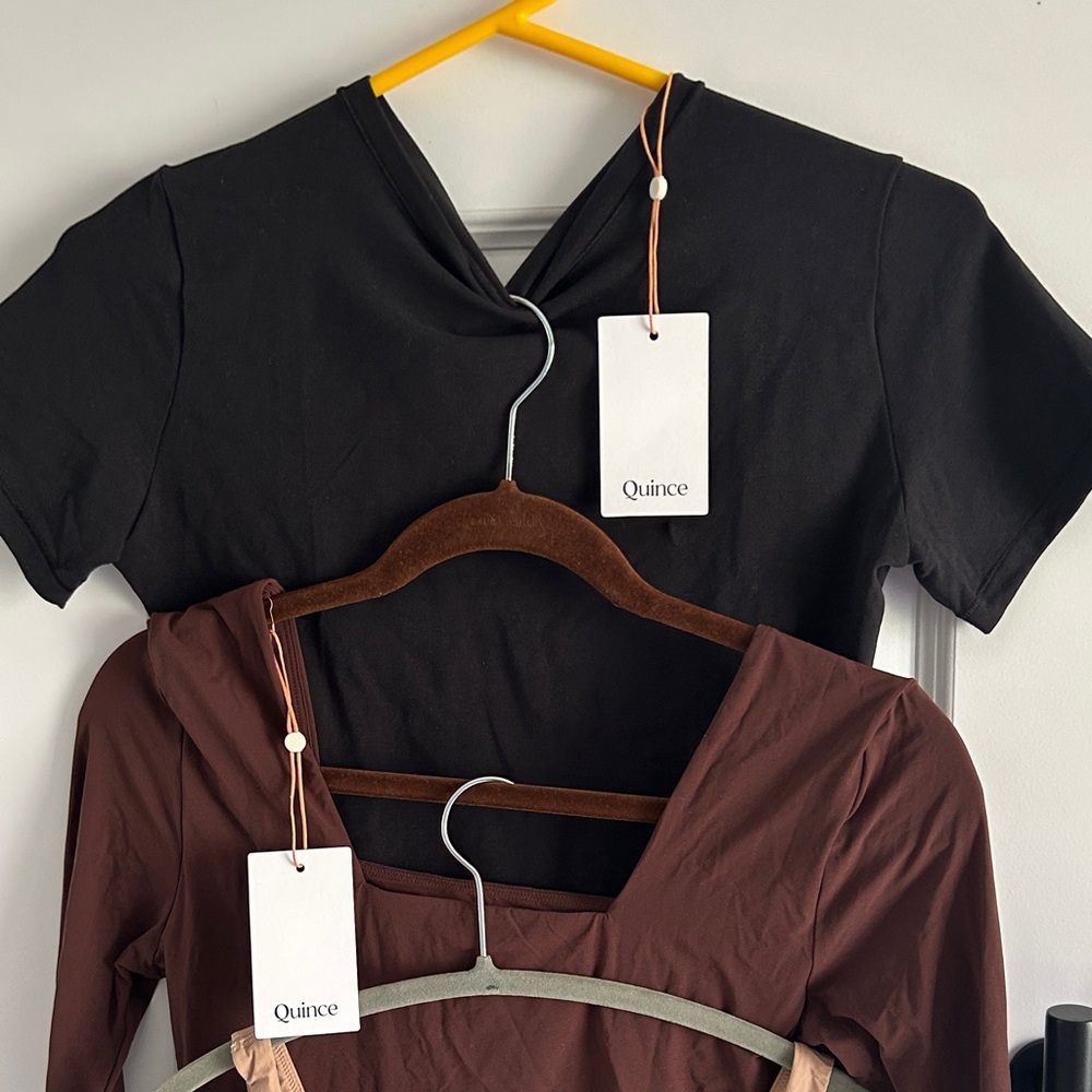 Quince Women's Three-Piece Bodysuit Set - Black, Brown & Tan medium‎ - Picture 4 of 10